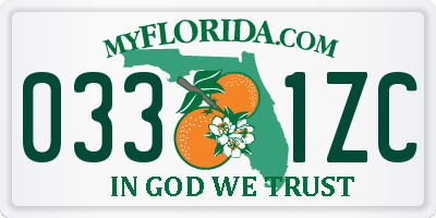 FL license plate 0331ZC