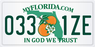 FL license plate 0331ZE