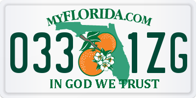 FL license plate 0331ZG
