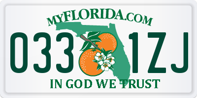 FL license plate 0331ZJ