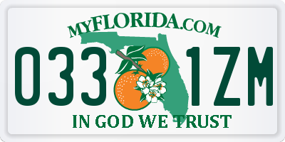 FL license plate 0331ZM