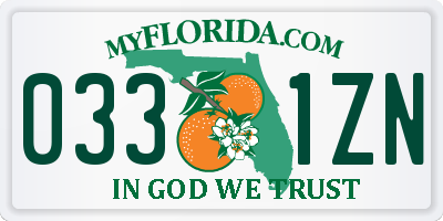 FL license plate 0331ZN