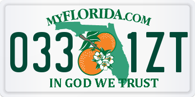 FL license plate 0331ZT