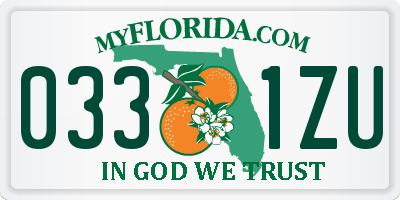 FL license plate 0331ZU
