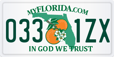 FL license plate 0331ZX