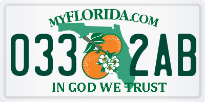 FL license plate 0332AB