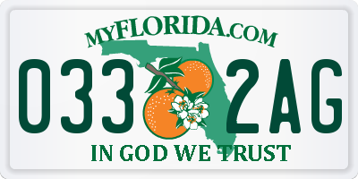 FL license plate 0332AG