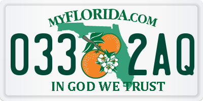FL license plate 0332AQ