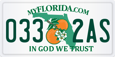 FL license plate 0332AS
