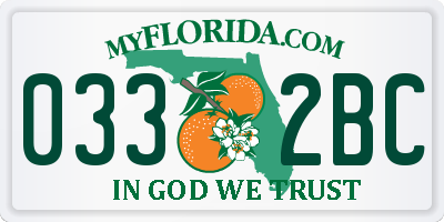 FL license plate 0332BC