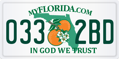 FL license plate 0332BD