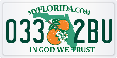 FL license plate 0332BU