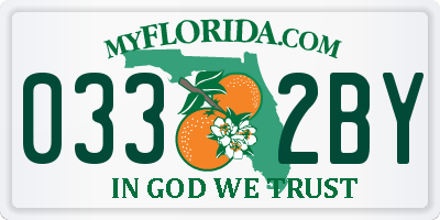 FL license plate 0332BY