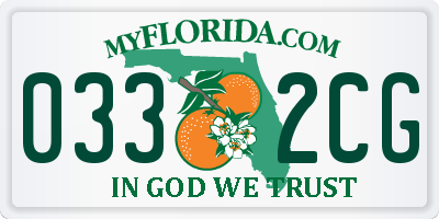 FL license plate 0332CG