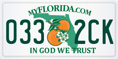 FL license plate 0332CK