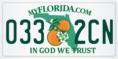 FL license plate 0332CN