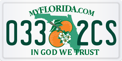 FL license plate 0332CS