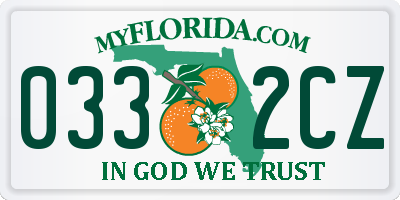 FL license plate 0332CZ