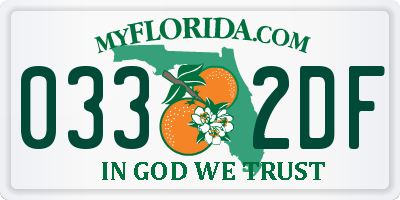 FL license plate 0332DF