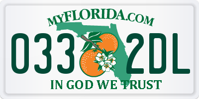 FL license plate 0332DL