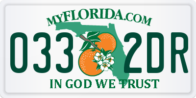 FL license plate 0332DR