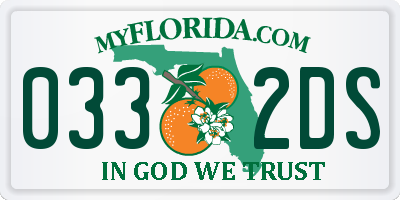 FL license plate 0332DS