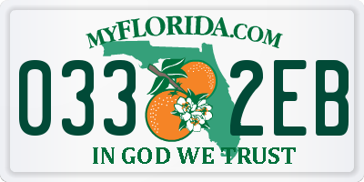 FL license plate 0332EB