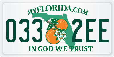 FL license plate 0332EE