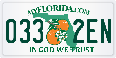 FL license plate 0332EN