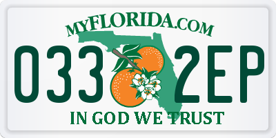 FL license plate 0332EP