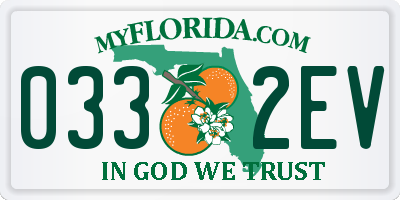 FL license plate 0332EV