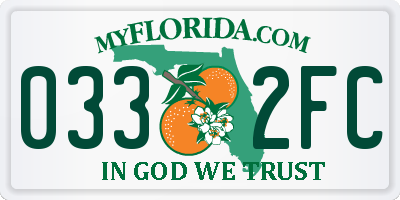 FL license plate 0332FC