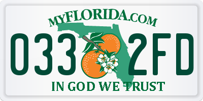 FL license plate 0332FD