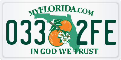 FL license plate 0332FE