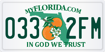 FL license plate 0332FM