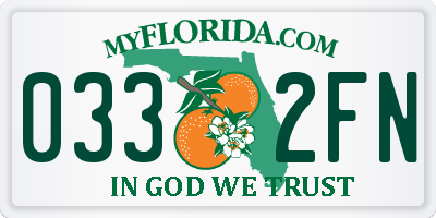 FL license plate 0332FN