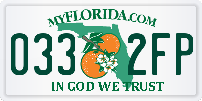 FL license plate 0332FP