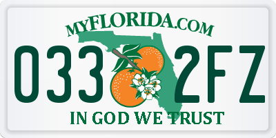 FL license plate 0332FZ