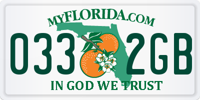 FL license plate 0332GB