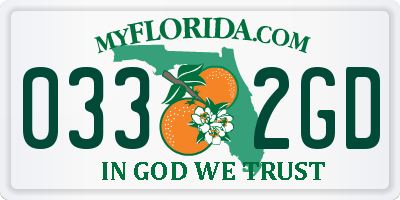 FL license plate 0332GD