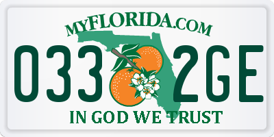 FL license plate 0332GE