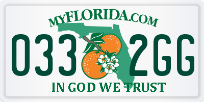 FL license plate 0332GG