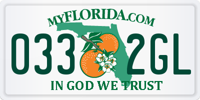 FL license plate 0332GL