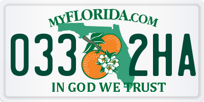 FL license plate 0332HA