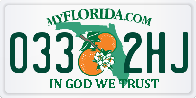 FL license plate 0332HJ
