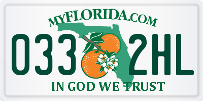FL license plate 0332HL