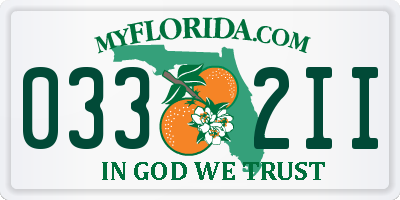 FL license plate 0332II