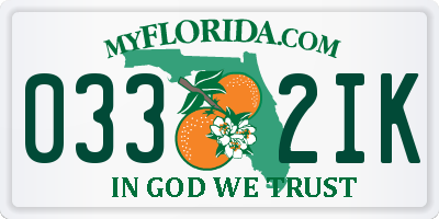 FL license plate 0332IK