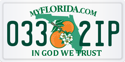 FL license plate 0332IP