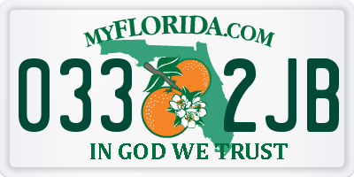 FL license plate 0332JB